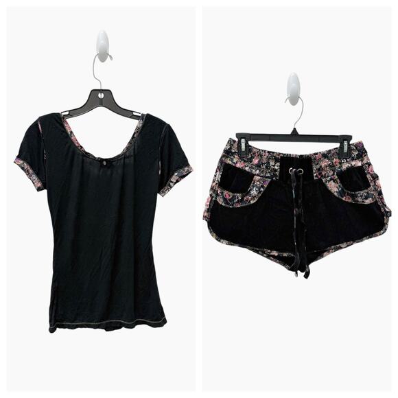 Agua Bendita Set Top and Short Black Women’s‎ Size 10 - Picture 1 of 15